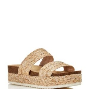 AQUA Kimbo Raffia Platform Sandals
